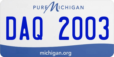 MI license plate DAQ2003