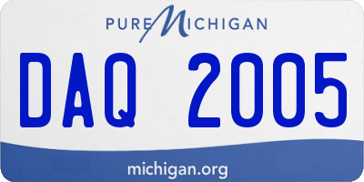 MI license plate DAQ2005