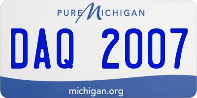 MI license plate DAQ2007