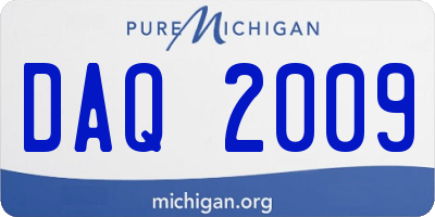 MI license plate DAQ2009