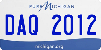 MI license plate DAQ2012