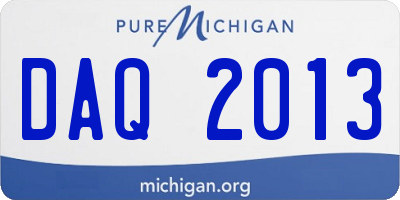 MI license plate DAQ2013