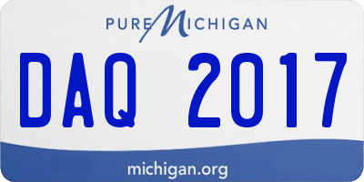 MI license plate DAQ2017