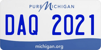 MI license plate DAQ2021