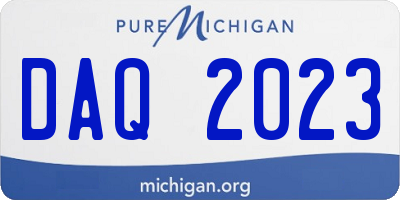 MI license plate DAQ2023