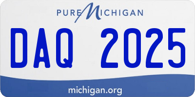 MI license plate DAQ2025