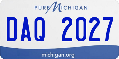 MI license plate DAQ2027