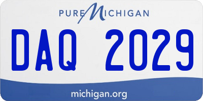 MI license plate DAQ2029