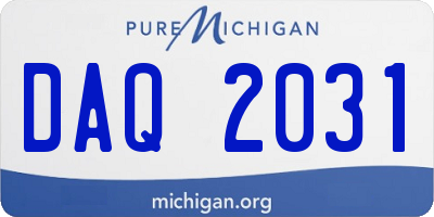 MI license plate DAQ2031