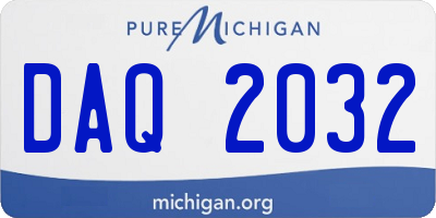 MI license plate DAQ2032