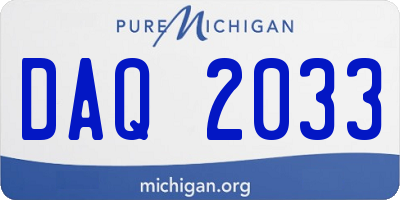 MI license plate DAQ2033