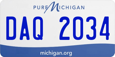 MI license plate DAQ2034