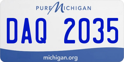 MI license plate DAQ2035