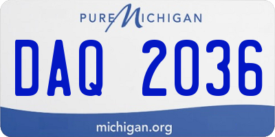 MI license plate DAQ2036