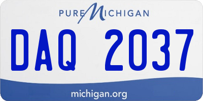 MI license plate DAQ2037