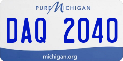 MI license plate DAQ2040