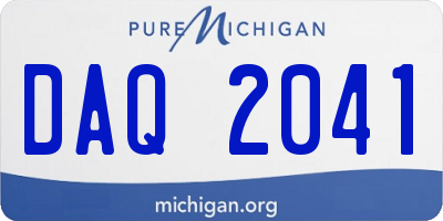 MI license plate DAQ2041