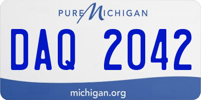 MI license plate DAQ2042