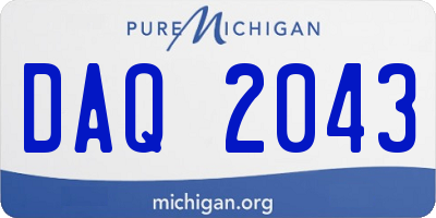 MI license plate DAQ2043