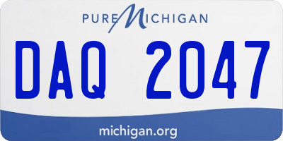 MI license plate DAQ2047