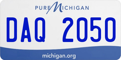 MI license plate DAQ2050