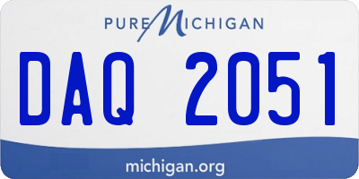 MI license plate DAQ2051