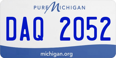 MI license plate DAQ2052