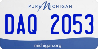 MI license plate DAQ2053