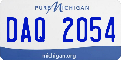 MI license plate DAQ2054