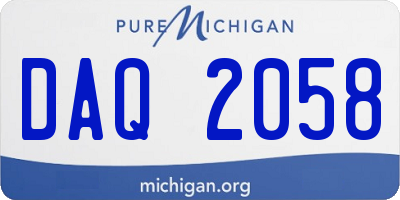 MI license plate DAQ2058