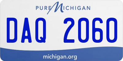 MI license plate DAQ2060