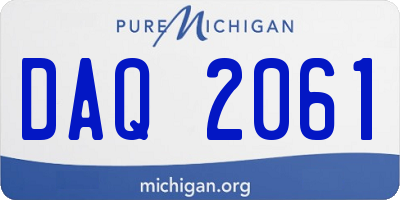 MI license plate DAQ2061