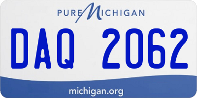 MI license plate DAQ2062