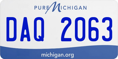 MI license plate DAQ2063