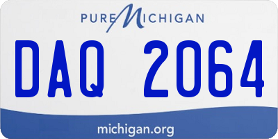 MI license plate DAQ2064