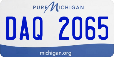 MI license plate DAQ2065