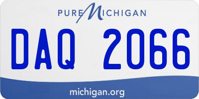 MI license plate DAQ2066