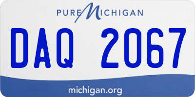 MI license plate DAQ2067