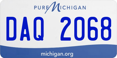 MI license plate DAQ2068