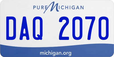 MI license plate DAQ2070