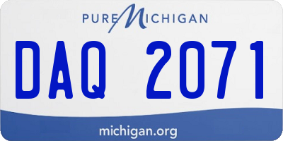 MI license plate DAQ2071