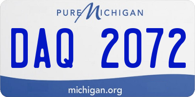 MI license plate DAQ2072