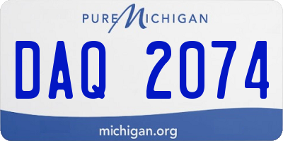 MI license plate DAQ2074