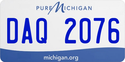 MI license plate DAQ2076