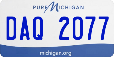 MI license plate DAQ2077