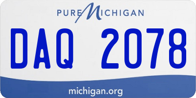 MI license plate DAQ2078