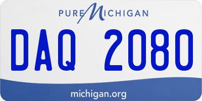 MI license plate DAQ2080