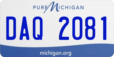 MI license plate DAQ2081