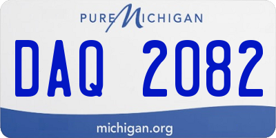 MI license plate DAQ2082