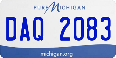 MI license plate DAQ2083